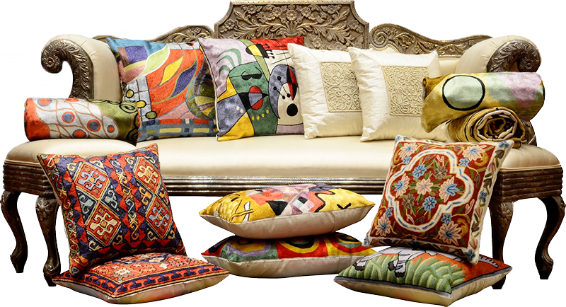 Kashmir Handcrafts Pillow Collection - Kashmiri Cushion Covers (800x434), Png Download