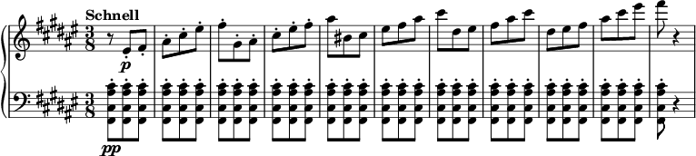 \relative C' { \new Pianostaff << \new Staff { \set - Cat Jumping To Note Rectangle Magnet (766x172), Png Download