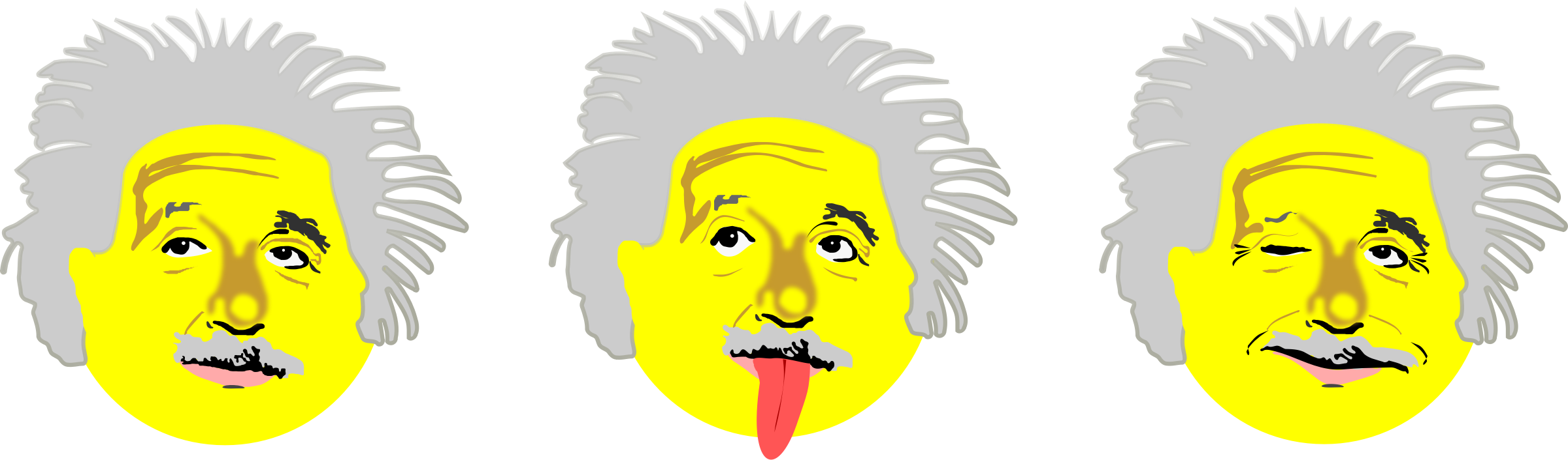 Drei Smilies Big Image Png - Drawing (2400x706), Png Download