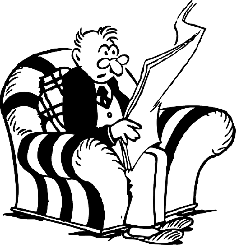 Mb Image/png - Cartoon Person Reading Newspaper (800x832), Png Download