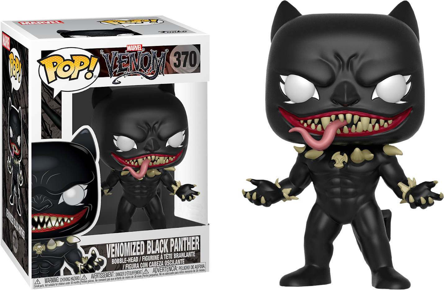 Venom - Venomized Black Panther Funko (1430x936), Png Download