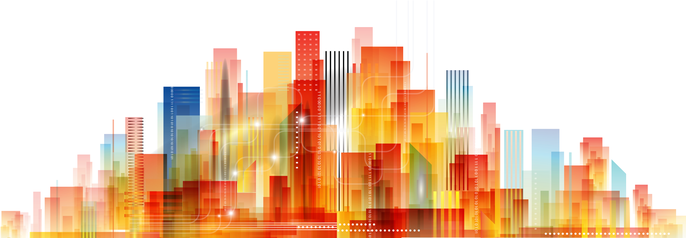 Smart City Skyline - Skyline (2400x883), Png Download