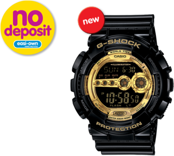 Casio G-shock Black/gold - Casio Black Watch Gd100gb-1 Black Large (480x320), Png Download