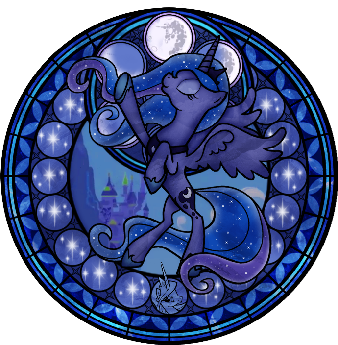 My Little Pony Xxix - Luna Stained Glass (720x720), Png Download