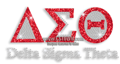 Red Bling Delta Sigma Theta Iron-on Glitter Rhinestone - Delta Sigma Theta Transparent (450x450), Png Download
