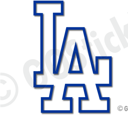 La Dodgers Logo Outline (421x421), Png Download