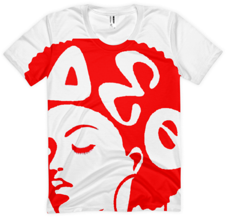 Delta Sigma Theta Afro Women's Sublimation T-shirt - Delta Sigma Theta Afro (480x480), Png Download