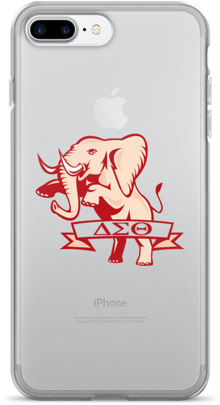 Delta Sigma Theta Iphone 7/7 Plus Case - Elephant Prancing Ribbon Scroll Shower Curtain (1000x1000), Png Download
