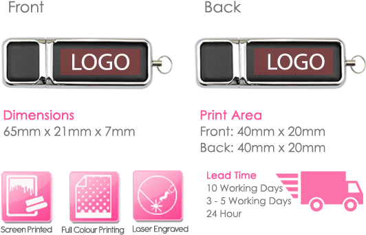 Hermes Usb Stick Print Area - Usb Flash Drive (550x376), Png Download