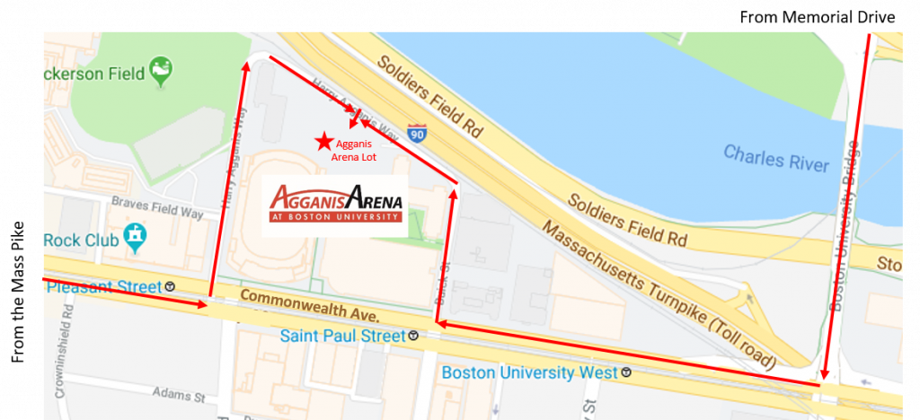 Agganis Arena Lot And Garage Lot A - Agganis Arena (1024x468), Png Download