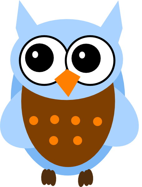 Blue And Orange Owl Svg Clip Arts 456 X 599 Px (456x599), Png Download
