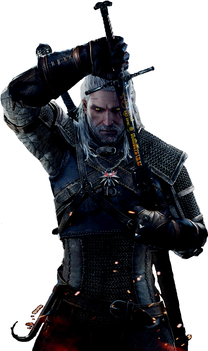 Geralt Render - Witcher 3 Geralt Png (754x1200), Png Download
