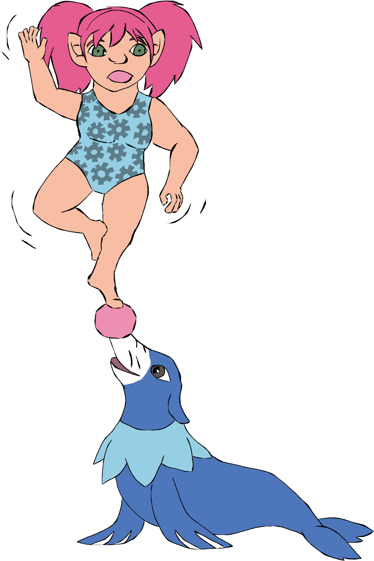 Misandry-mars Popplio Gnome Gnomey And Bc Popplio - Cartoon (1280x1905), Png Download