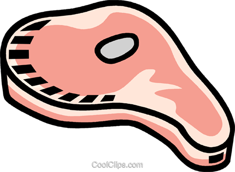 Pork Chop Royalty Free Vector Clip Art Illustration - Pork Chop Clipart (480x351), Png Download