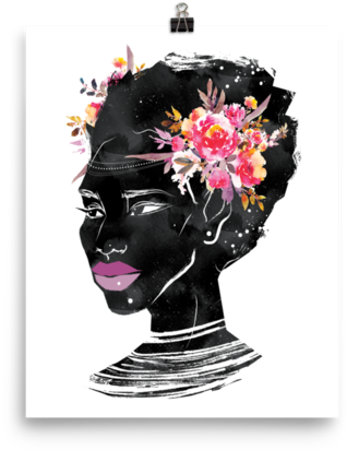 Flower Crown Freeform Afro - Afro (600x600), Png Download