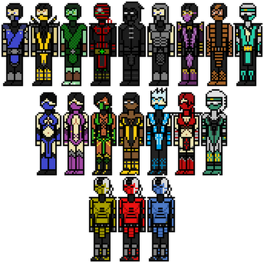 Photo - Todos Los Ninjas De Mortal Kombat (530x527), Png Download
