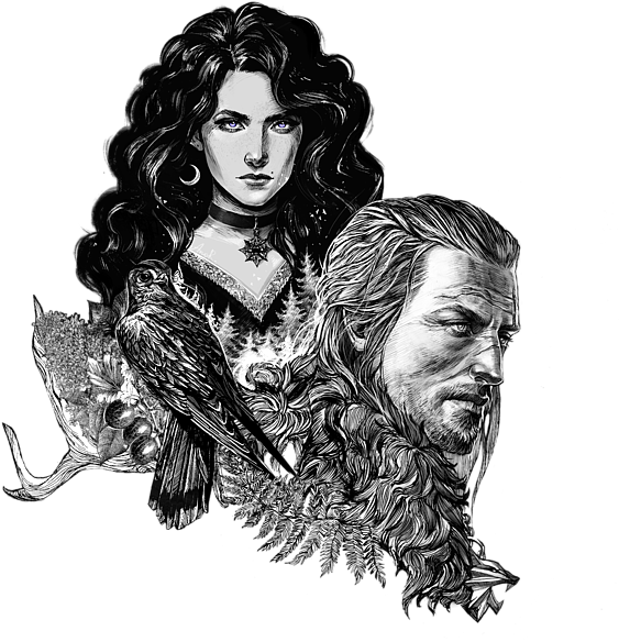 Bleed Area May Not Be Visible - Yennefer And Geralt Art (600x600), Png Download