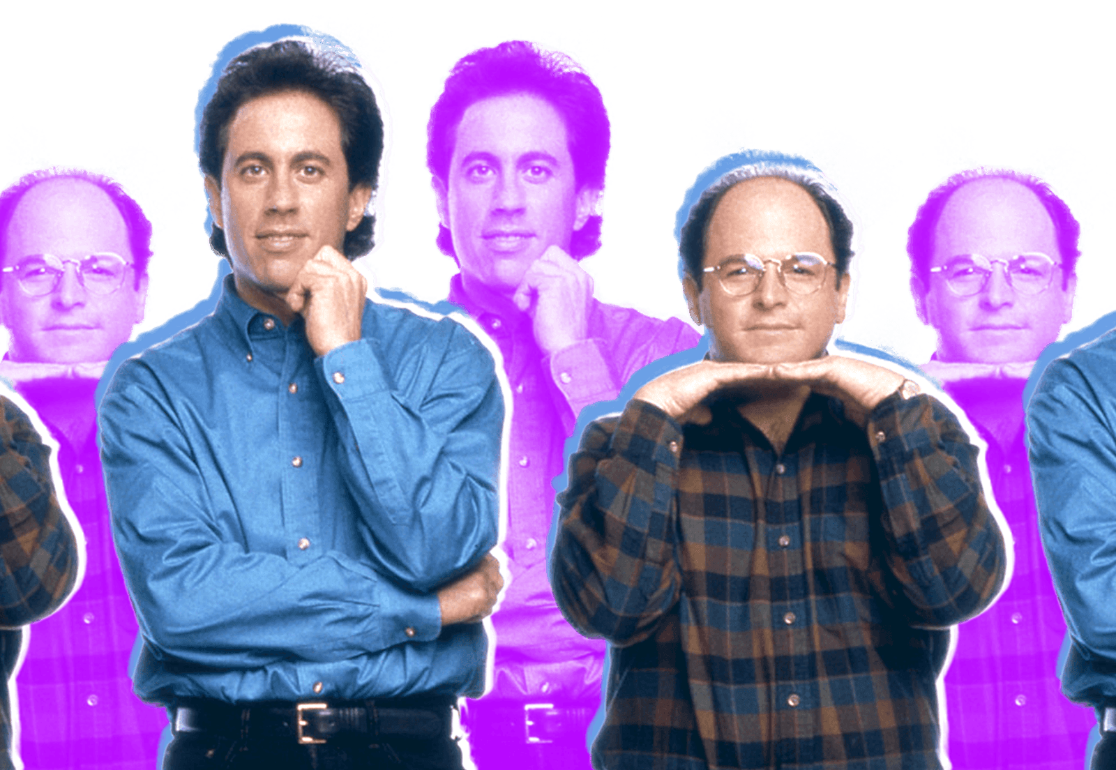 George And Jerry Seinfeld Purple Blue - Blue (1600x1104), Png Download
