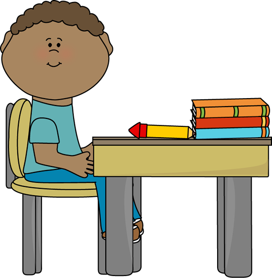Boy In School Clip Art - Sit In Chair Clip Art (550x561), Png Download