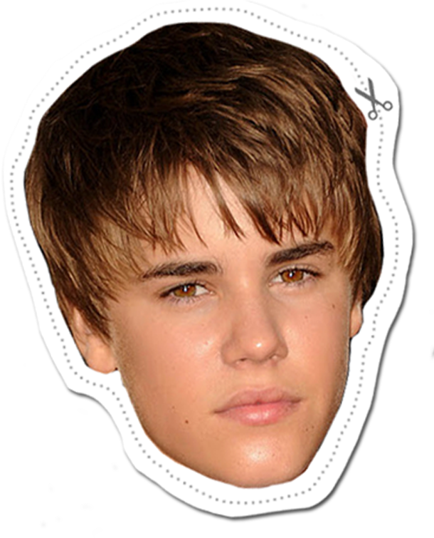 We're Printing This Justin Bieber Mask For A Birthday - Justin Bieber Face Transparent (610x755), Png Download