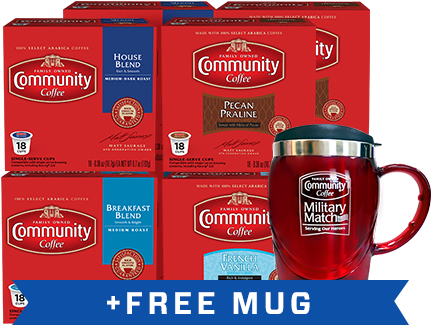 Military Match Coffee Pods Variety Flavors Compatible - Community Keurig Hot Coffee, Medium Roast, Breakfast (600x400), Png Download