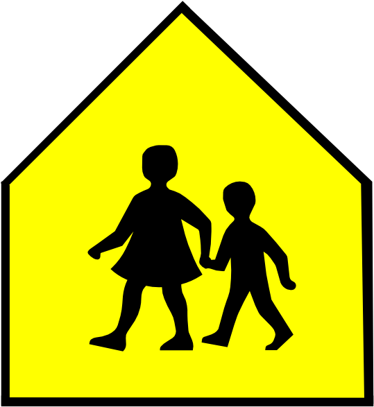 Download School Crossing Sign Vector Clipart School - Walking People Clipart Png (552x594), Png Download