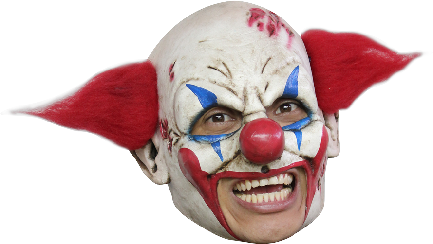Deluxe Clown Chinless Mask - Open Mouth Clown Mask (900x504), Png Download