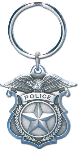 Blackinton J229 1 Sided Police Shield Keychain - Blackinton Police Key Chain - Pewter (252x480), Png Download