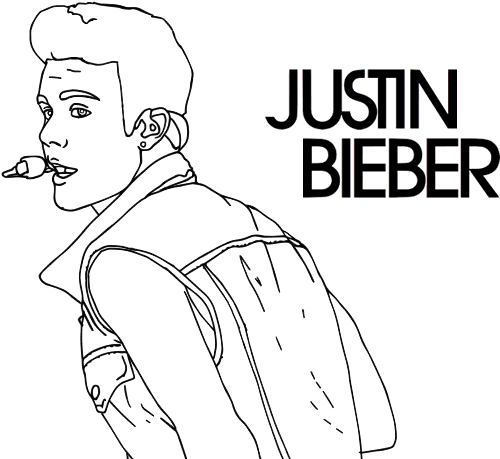 Drawing Justin Bieber 28 - Justin Bieber Dibujos Para Colorear (600x470), Png Download