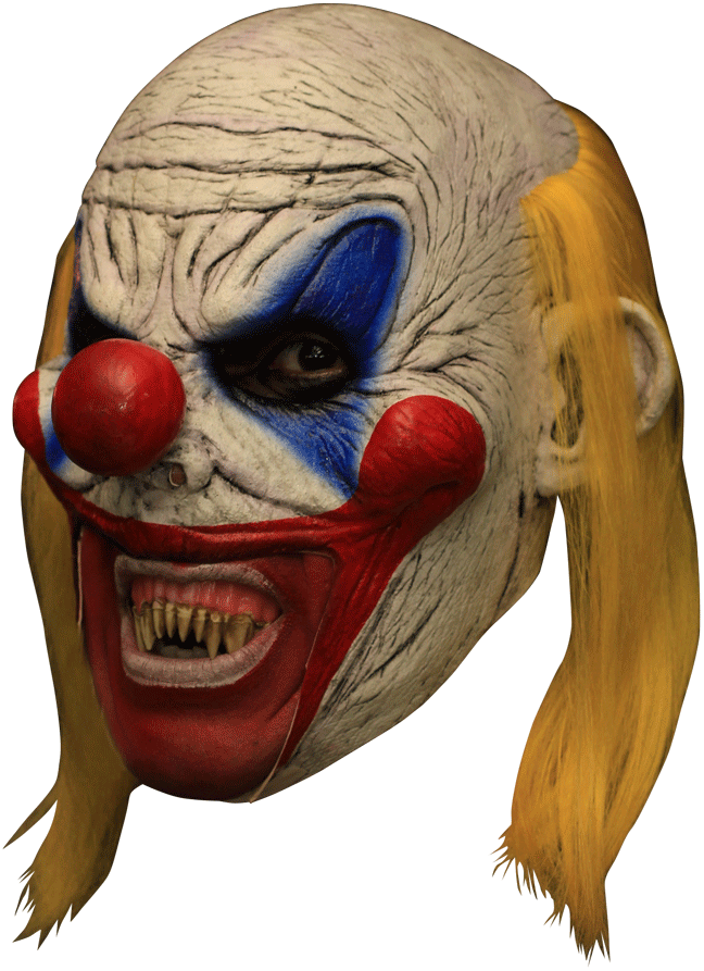Clooney Clown Mask - Adult Mens Clooney Clown Mask - Halloween Fancy Dress (648x893), Png Download