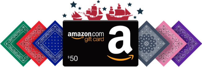 Win A Bandana Package And An Amazon Gift Card Enter - Usa Amazon Gift Card (email Delivery) (652x218), Png Download