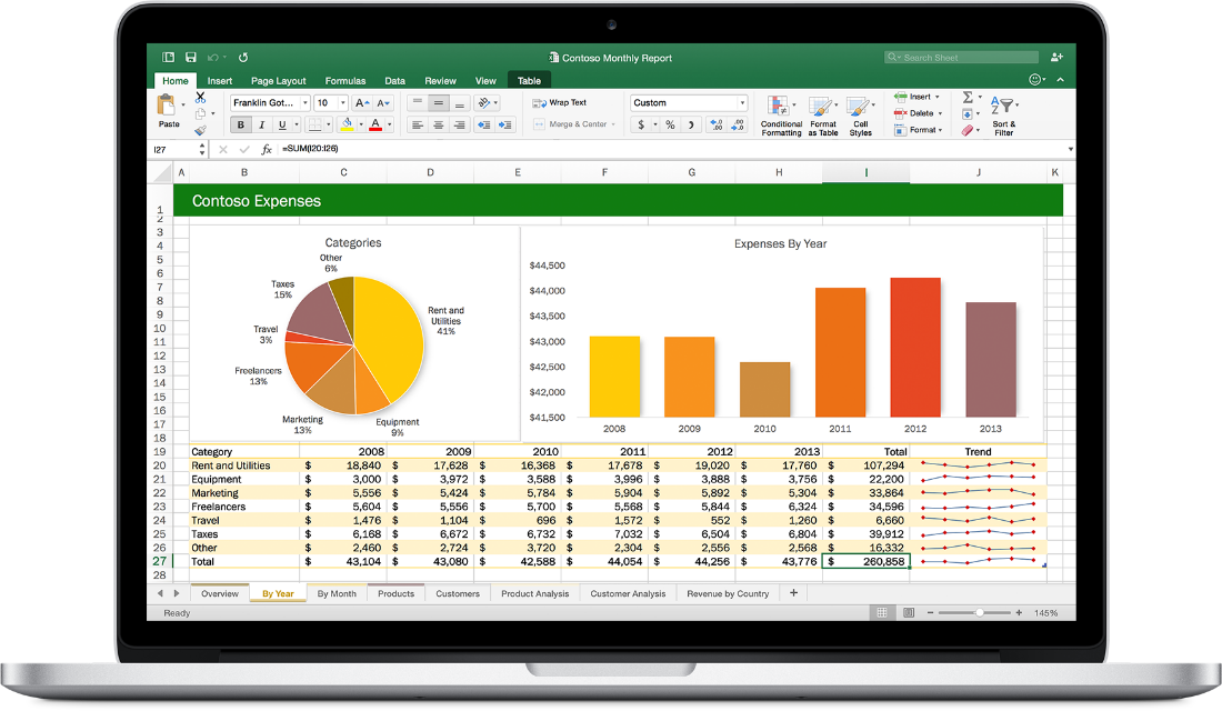 Latest Insider Build Of Office 2016 For Mac Brings - Office 365 Excel On Mac (1100x640), Png Download