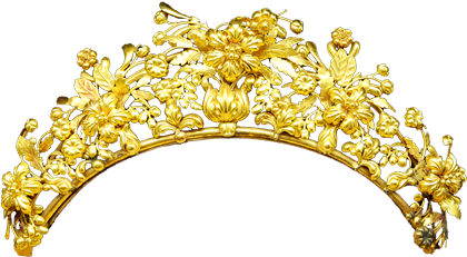 An Antique Gold Parure - Gold Head Piece Transparent (480x320), Png Download