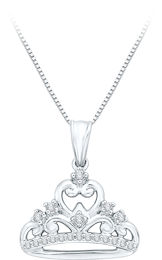 Tiara Pendant In 10k White Gold With - Locket (1000x1000), Png Download