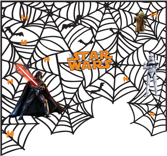 Star Wars Laser Cut Spider Web - Marvel Avengers Decorative Web Kit (650x598), Png Download