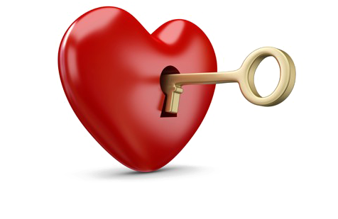 Heart Key Transparent Png - Heart With Key Png (640x356), Png Download