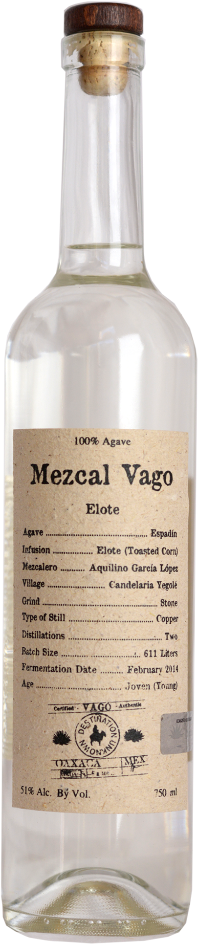 Mezcal Vago Elote Spirits 700ml - Mezcal Vago Elote X 1 (1600x2000), Png Download