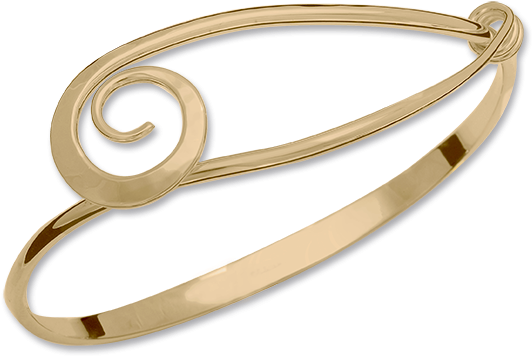 Ed Levin 14kt Gold Swirl Bracelet - Bracelet (700x477), Png Download