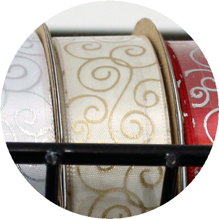 Swirl Pattern Ribbon Gold/cream - Circle (750x750), Png Download