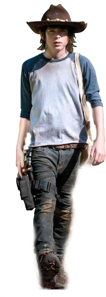 Carl Grimes - Carl Grimes - Walking Dead - Lifesize Cardboard Cutout (387x1000), Png Download