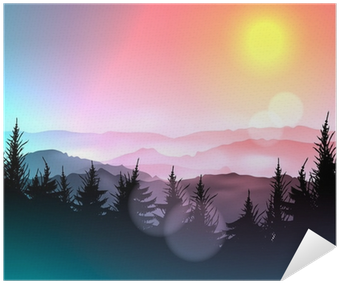 Bokeh Background With Forest On Sunrise, Vector Eps10 - Painting (400x400), Png Download