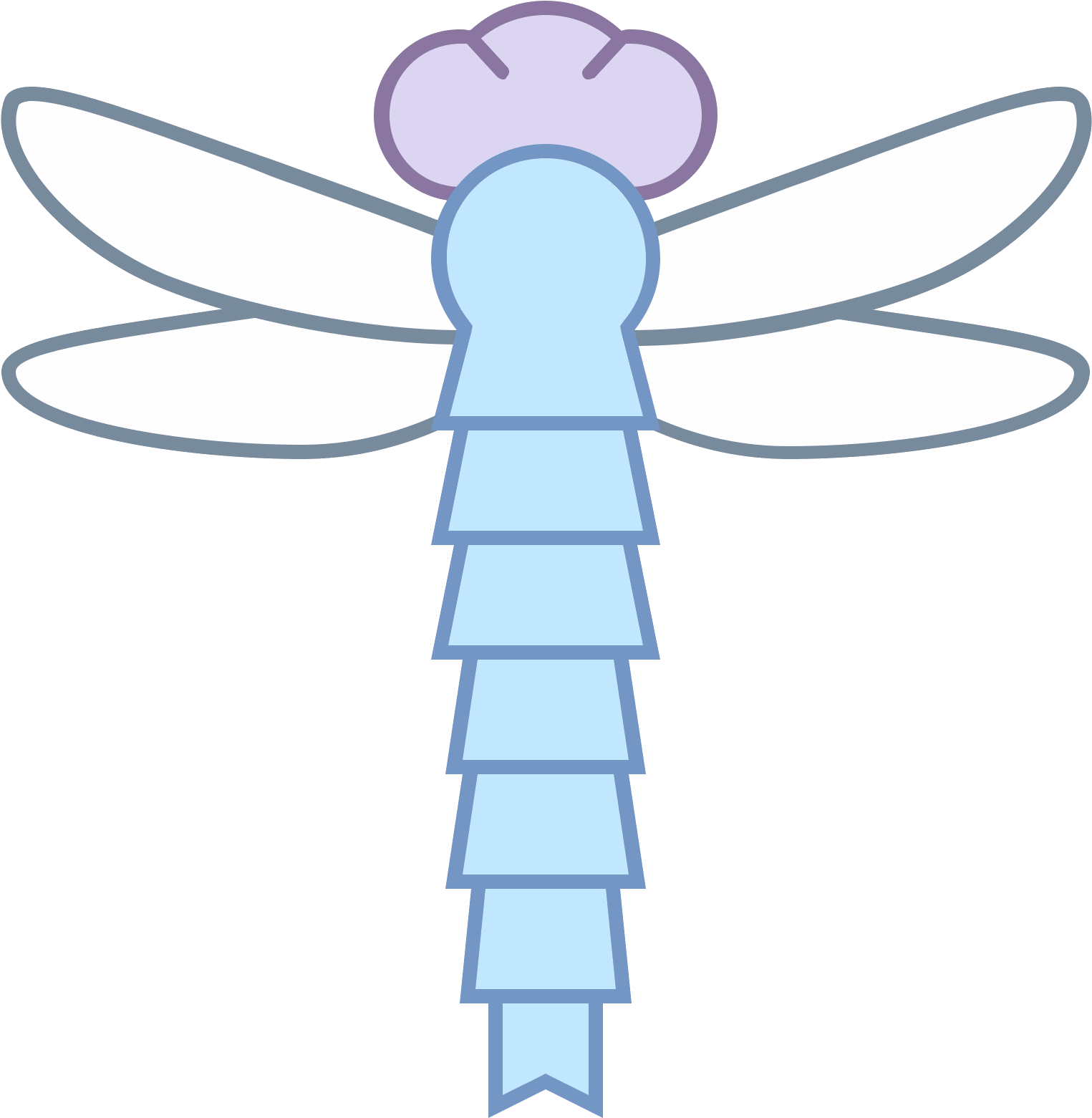 This Is An Icon Depicting A Dragonfly With The Image - Illustration (1600x1600), Png Download