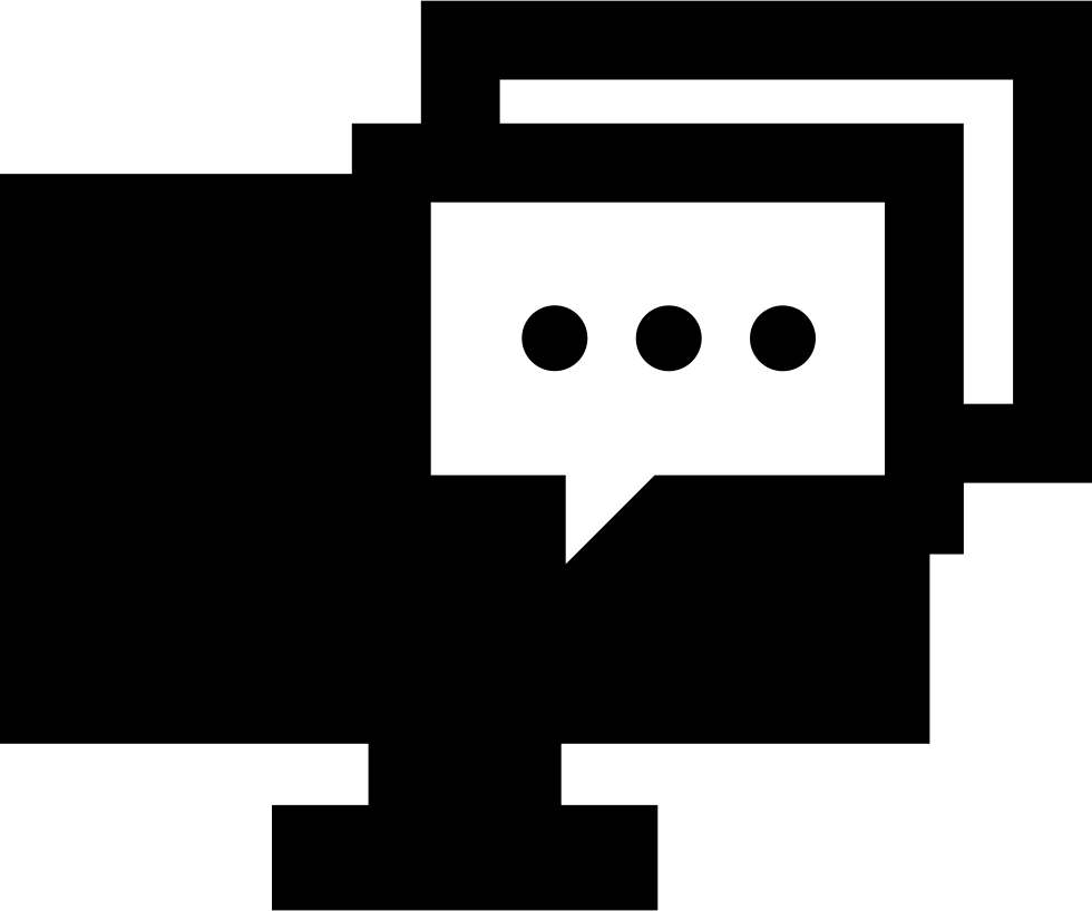 Monitor And Rectangular Speech Balloon Comments - Speech Balloon (980x818), Png Download