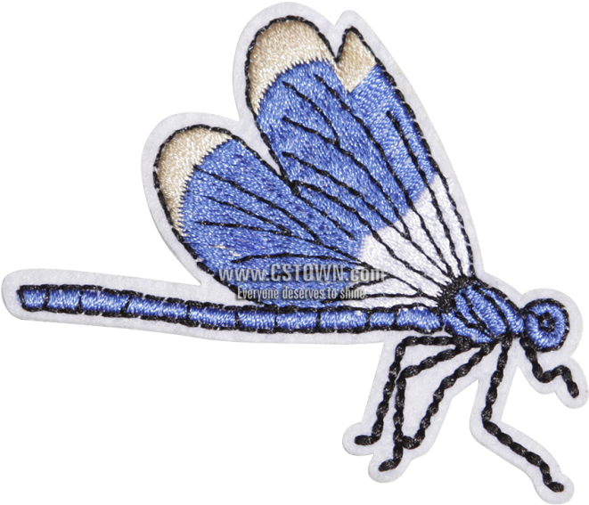 Custom Blue Dragonfly Embroidery Patch - Embroidery (780x780), Png Download