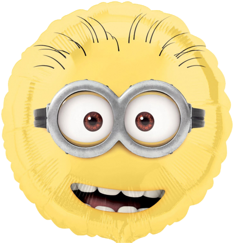 18" Minions Standard Foil Balloon - Minion Face (500x500), Png Download