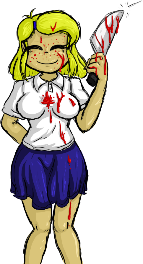 Psycho Girl - Cartoon (484x894), Png Download