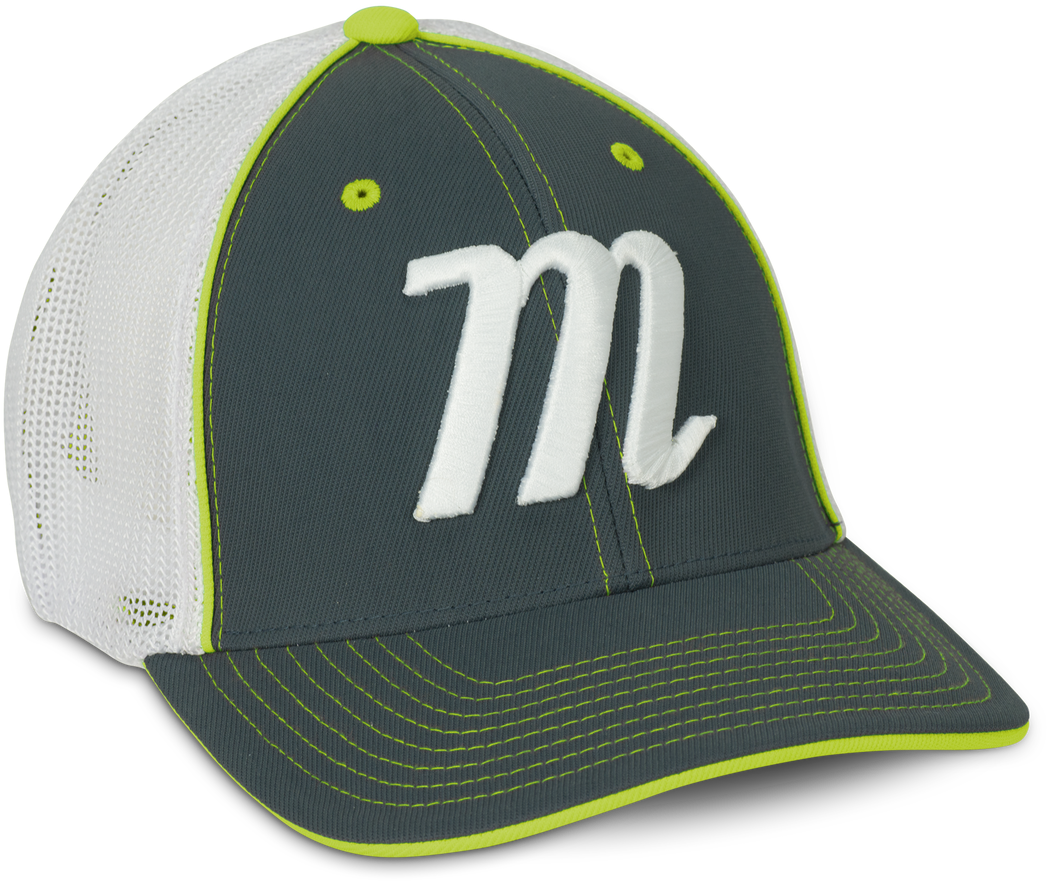 Trucker Stretch Fit Hat - Marucci Trucker Hat Gray/yellow Small/medium (1280x1280), Png Download