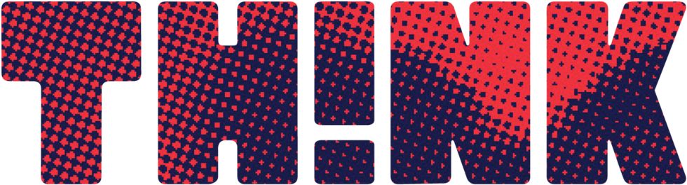 Think Halftone Masked Red - Printing (1000x273), Png Download