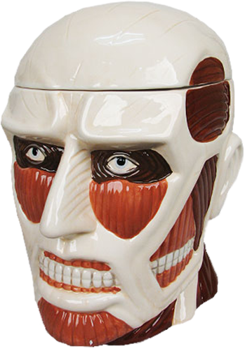 Attack - Attack On Titan Colossal Lidded Jar (349x500), Png Download