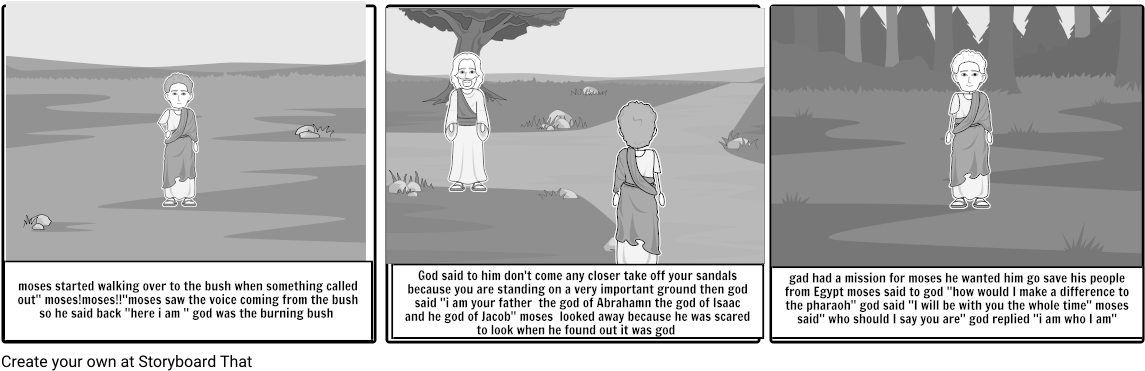 Moses And The Burning Bush - Cartoon (1164x385), Png Download